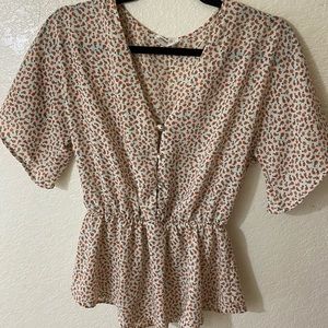 Orange Flower Blouse